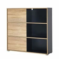 Germania Schiebetürenregal Mingle II - Anthrazit/Eiche Sonoma Dekor