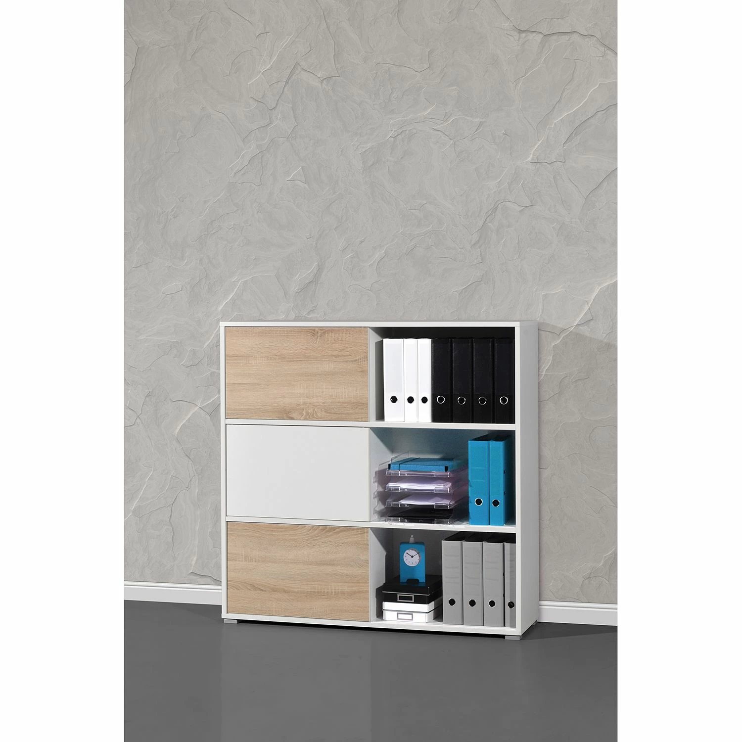 Germania Schiebetürenregal Mingle II - Weiß/Eiche Sonoma Dekor 19 Germania Schiebetürenregal Mingle II - Weiß/Eiche Sonoma Dekor – Bild 17