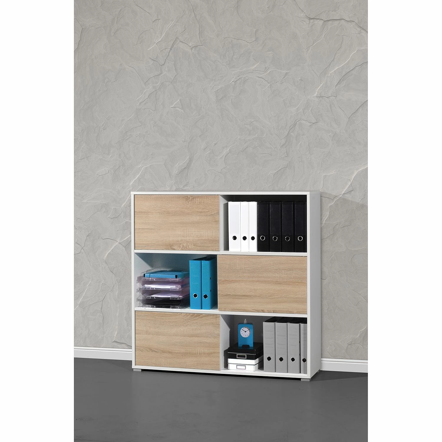 Germania Schiebetürenregal Mingle II - Weiß/Eiche Sonoma Dekor 20 Germania Schiebetürenregal Mingle II - Weiß/Eiche Sonoma Dekor – Bild 18