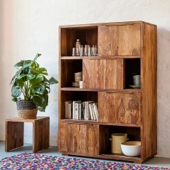 Ars Natura Schiebetürenregal Trangle - Sheesham massiv -Möbel Verkäufe 2024 schiebetuerenregal trangle sheesham massiv 676042