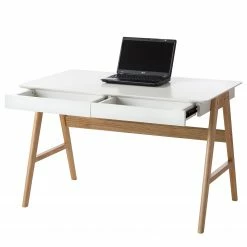 Mørteens Schreibtisch Branno - Eiche teilmassiv - Weiß / Eiche -Möbel Verkäufe 2024 schreibtisch branno eiche teilmassiv weiss eiche 4825480