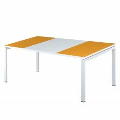 EasyOffice by Paperflow Schreibtisch easyDesk - Weiß / Orange - 140 x 80 cm