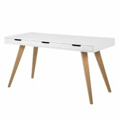 Mørteens Schreibtisch Lanna - Esche teilmassiv - Weiß