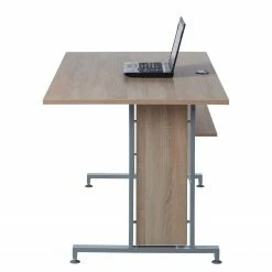 Maja Möbel Schreibtisch Merit II - Eiche Sonoma Dekor / Silber - 160 x 80 cm -Möbel Verkäufe 2024 schreibtisch merit ii eiche sonoma dekor masse 160 x 80 cm 4256024