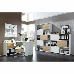 Germania Schreibtisch Mingle - Weiß/Eiche Sonoma Dekor -Möbel Verkäufe 2024 schreibtisch mingle weiss eiche sonoma dekor 5029300