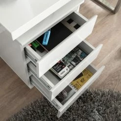 Fredriks Schreibtisch Paddington II - Hochglanz Weiß lackiert - mit 1 Container -Möbel Verkäufe 2024 schreibtisch paddington hochglanz weiss lackiert mit 1 container 3375773