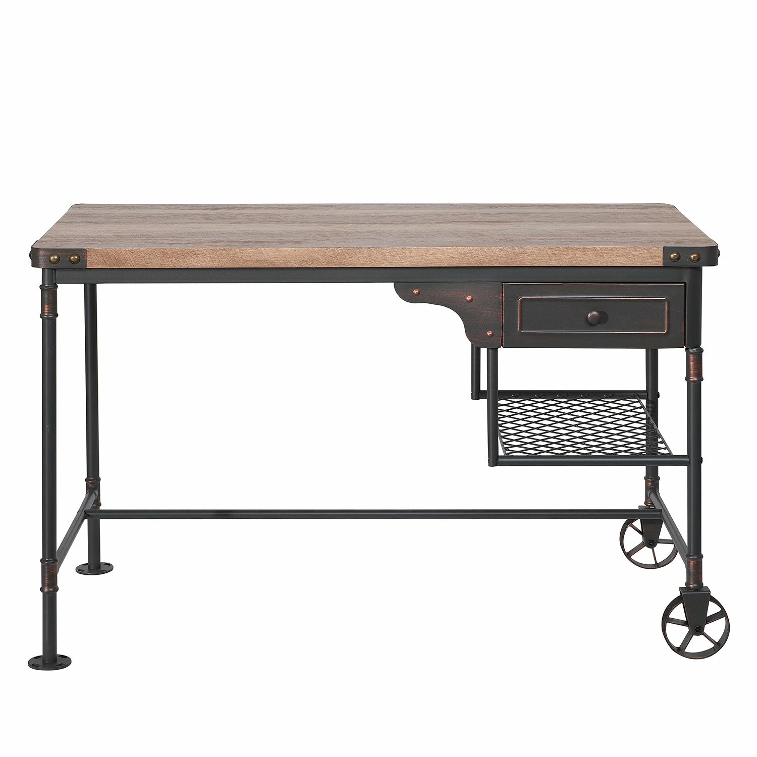 Neue Modular Schreibtisch Water Pipe - Buche Dekor / Schwarz 3 Neue Modular Schreibtisch Water Pipe - Buche Dekor / Schwarz