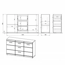 Germania Sideboard Adana - Hochglanz Weiß -Möbel Verkäufe 2024 sideboard adana hochglanz weiss 5162588