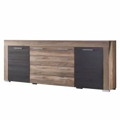 Trendteam Sideboard Bang - Nussbaum-Satin/Dunkelbraun-Touchwood Dekor