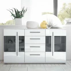 Roomscape Sideboard Farson - Hochglanz Weiß / Weiß -Möbel Verkäufe 2024 sideboard farson hochglanz weiss weiss 3696761