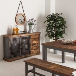 Ars manufacti Sideboard Hunter - Mango massiv / Metall - Mango / Blaugrau -Möbel Verkäufe 2024 sideboard hunter mango massiv metall mango blaugrau 4715576