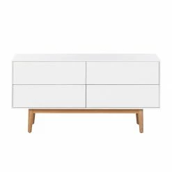 Mørteens Sideboard Lindholm V - Eiche teilmassiv - Weiß / Eiche -Möbel Verkäufe 2024 sideboard lindholm v weiss matt eiche massiv 358647