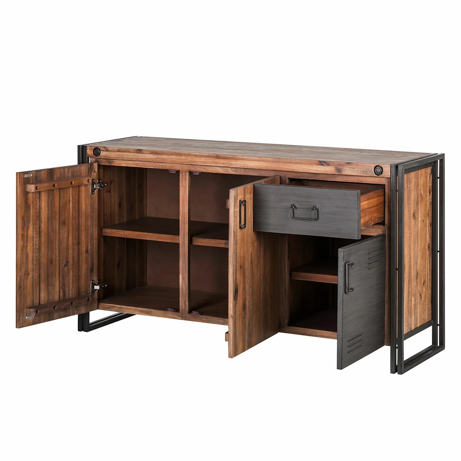 Ars manufacti Sideboard Manchester I - Akazie teilmassiv / Metall - Akazie / Anthrazit 6 Ars manufacti Sideboard Manchester I - Akazie teilmassiv / Metall - Akazie / Anthrazit – Bild 4