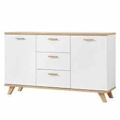 Germania Sideboard Neston I - Matt Weiß / Eiche Sanremo Dekor