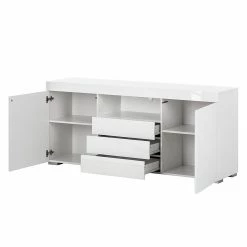 Fredriks Sideboard Roomconcept - Inkl.Beleuchtung - Hochglanz Weiß -Möbel Verkäufe 2024 sideboard roomconcept inkl led beleuchtung hochglanz weiss 4799908