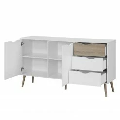 Mørteens Sideboard Sunndal - Gummibaum teilmassiv - Weiß / Eiche Hell -Möbel Verkäufe 2024 sideboard sunndal gummibaum teilmassiv weiss eiche dekor 4753672