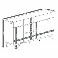 Mørteens Sideboard Tenabo - Matt Weiß / Asteiche -Möbel Verkäufe 2024 sideboard tenabo ii matt weiss asteiche 5237872