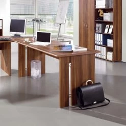 Germania Wangenschreibtisch Savia - 160cm breit - Walnuss Dekor -Möbel Verkäufe 2024 top square savia schreibtisch wange walnuss m ge ati sav 188 3